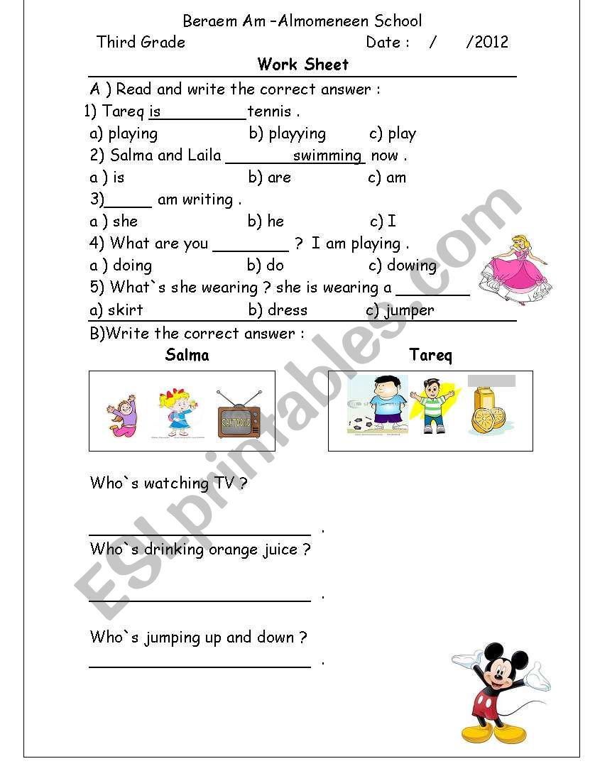 months of the year  worksheet