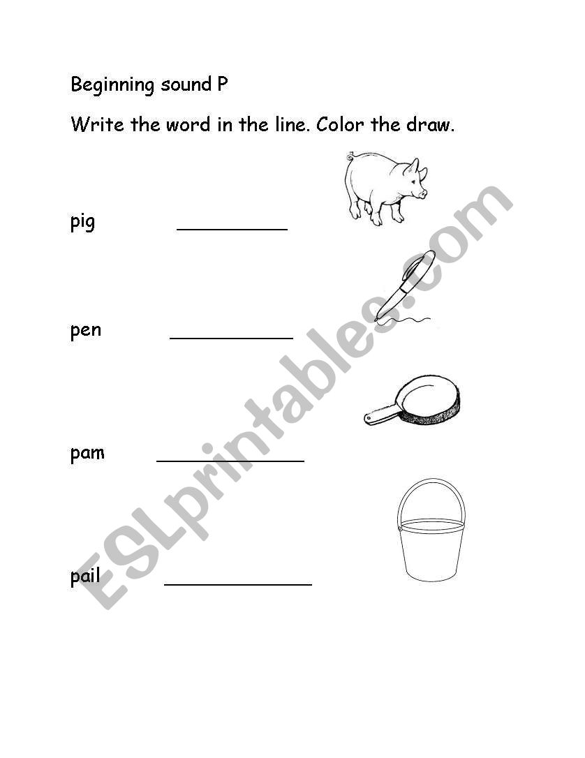 Beginning Sound Pp worksheet