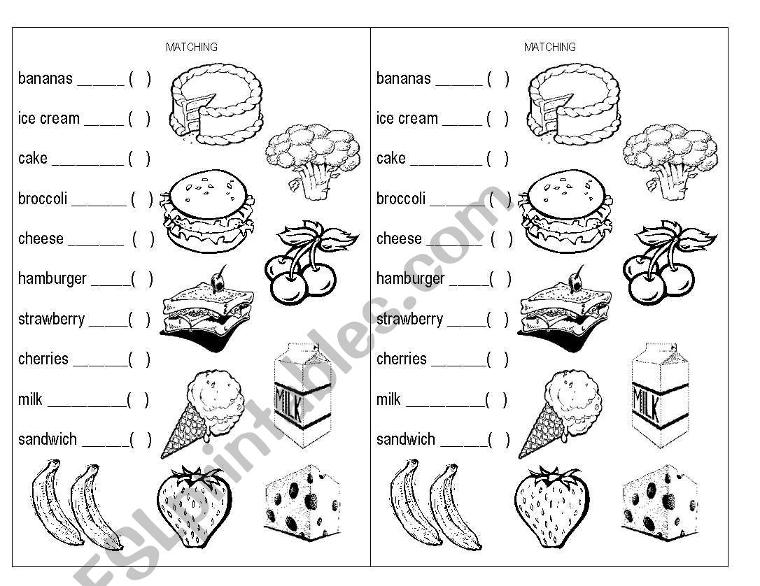 food worksheet