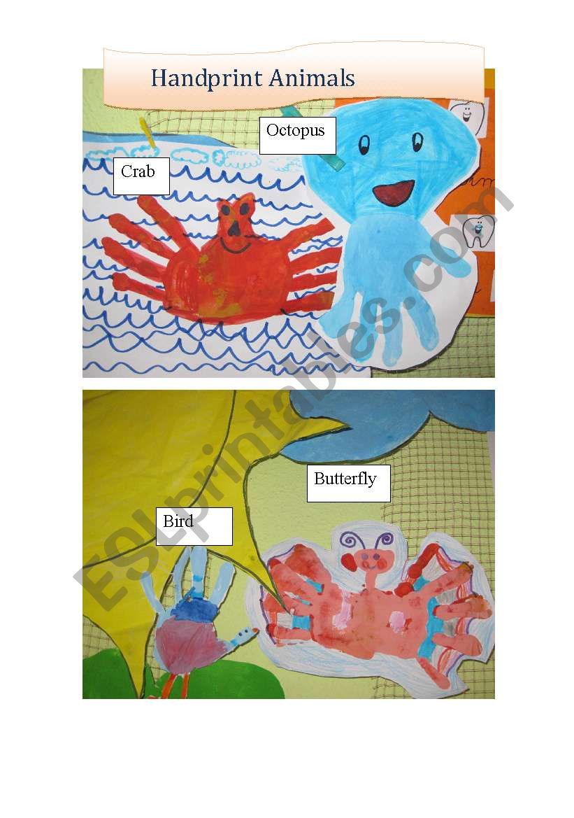 Handprint Animals worksheet