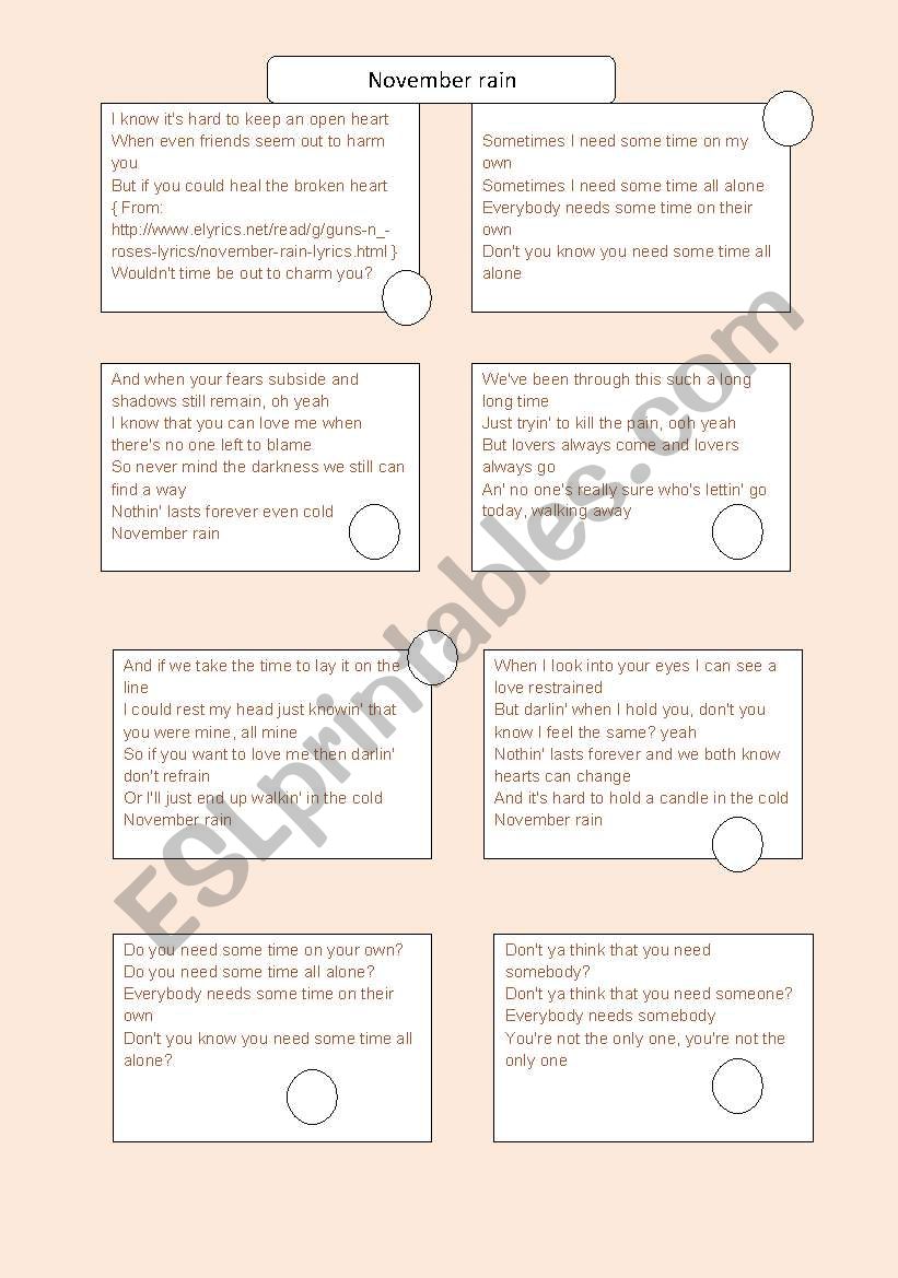 Lets listen worksheet