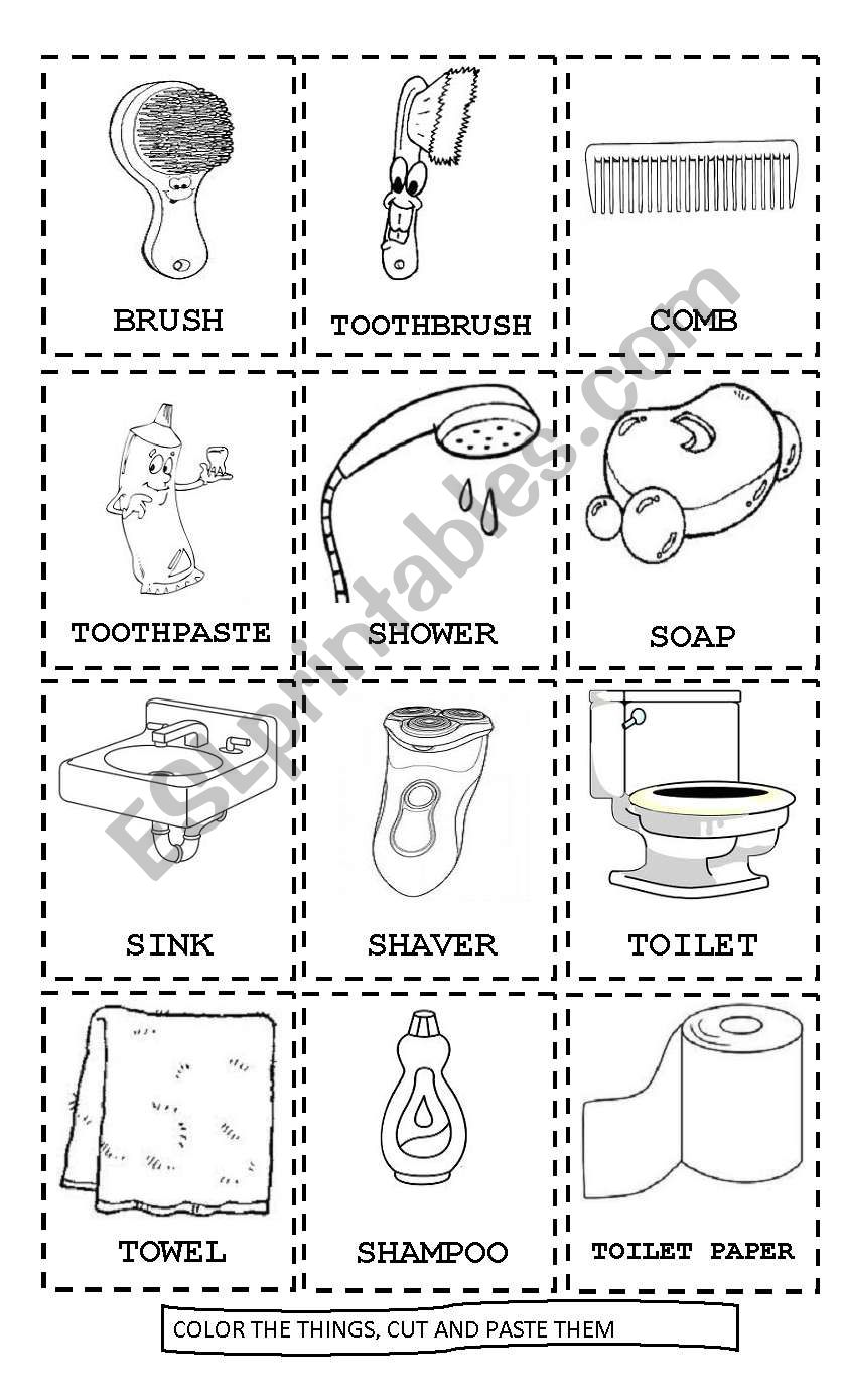 Some Parts of the Bathroom worksheet