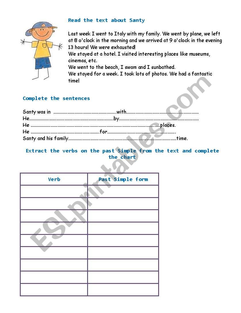 past simple worksheet