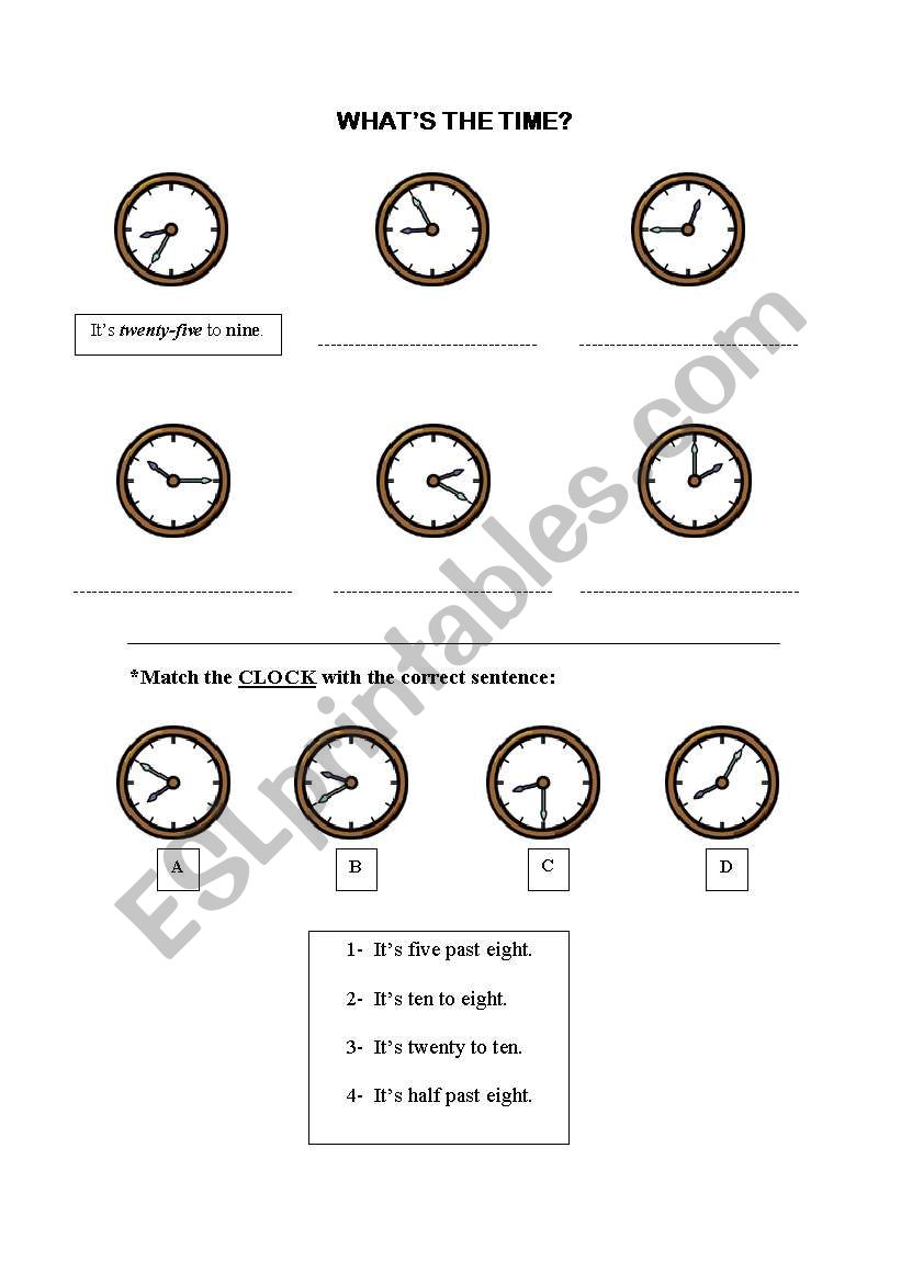 Whats the time worksheet