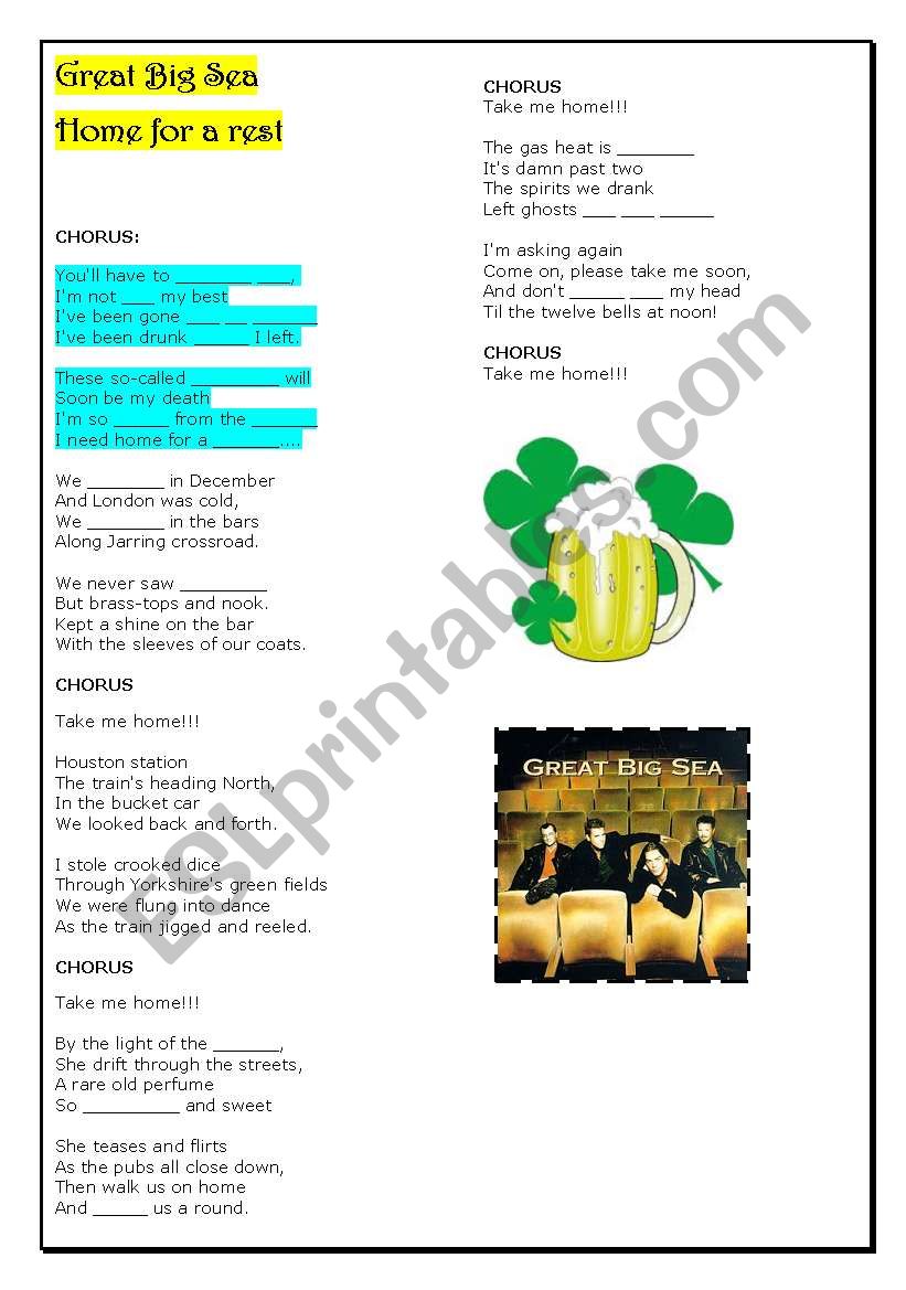 Song for St Patricks Day worksheet