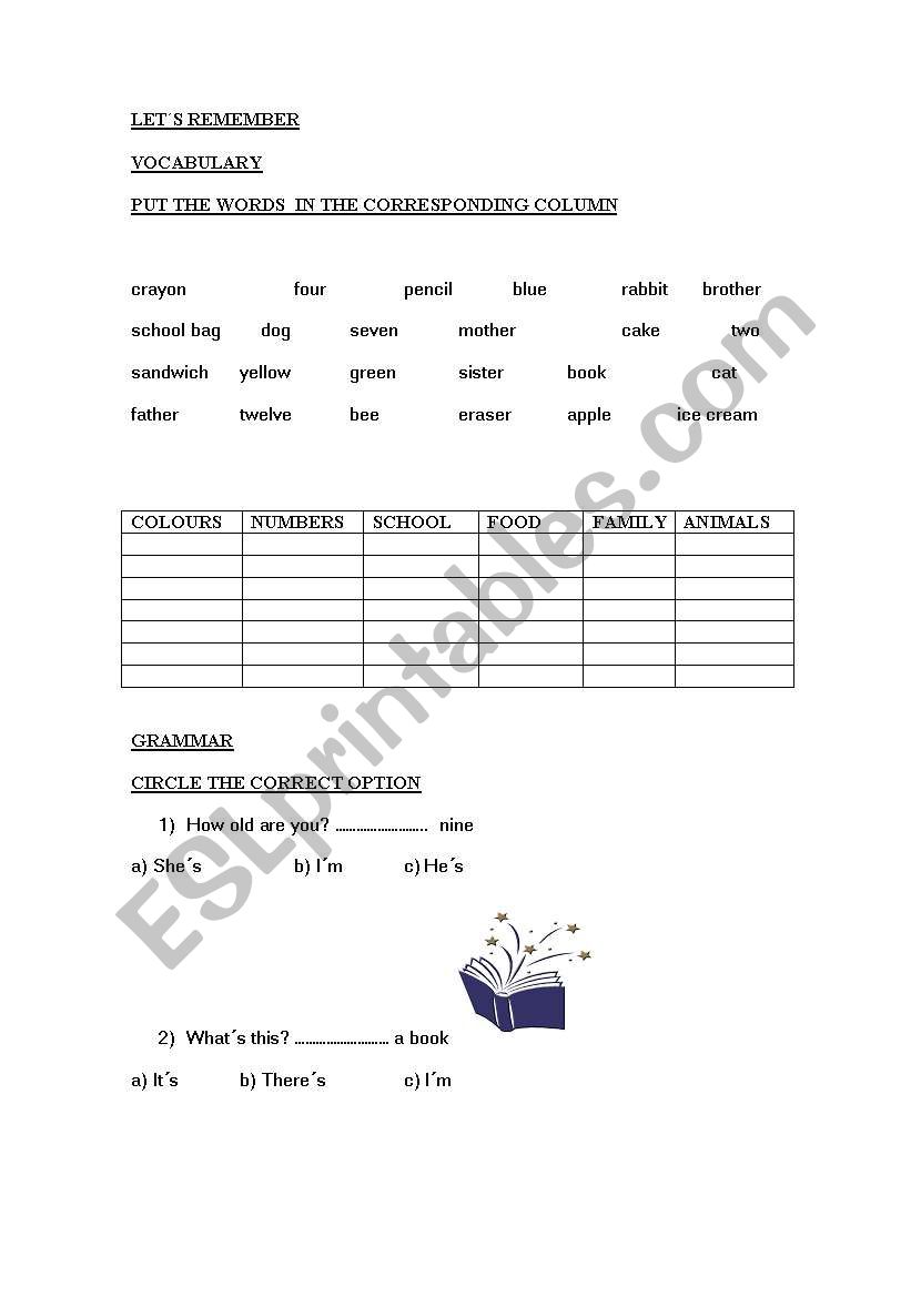 REVISION STAR PLAYERS 1 worksheet