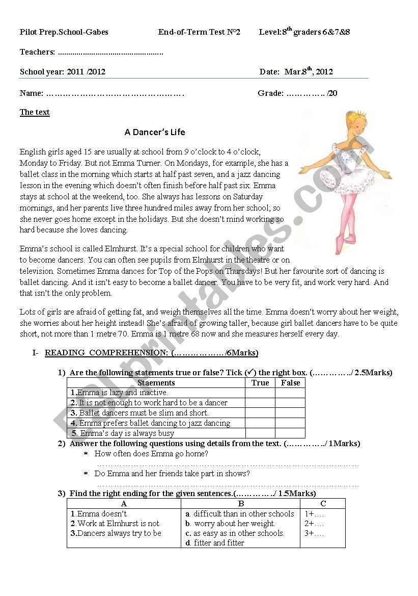 End-of-Term Test 2 ,Pioneer school