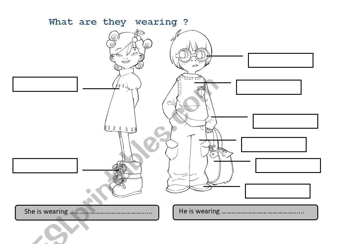 What are they wearing? worksheet