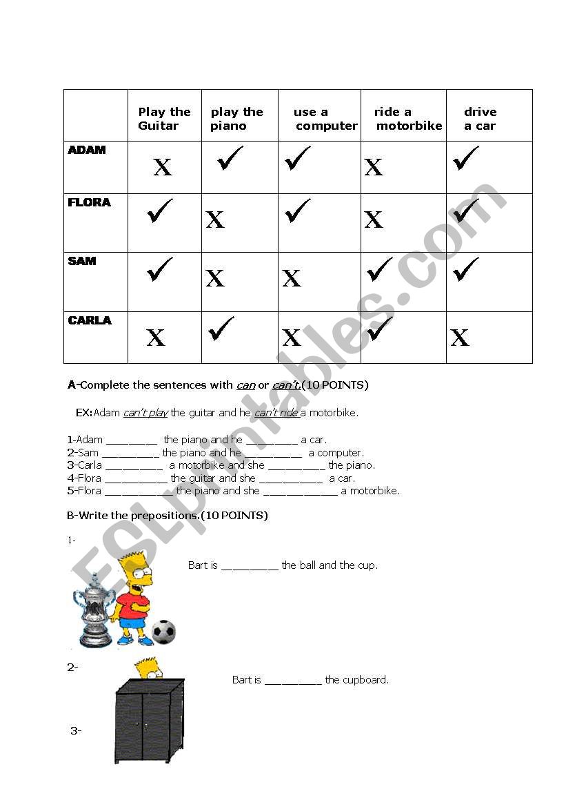 quiz for elementary ESL students