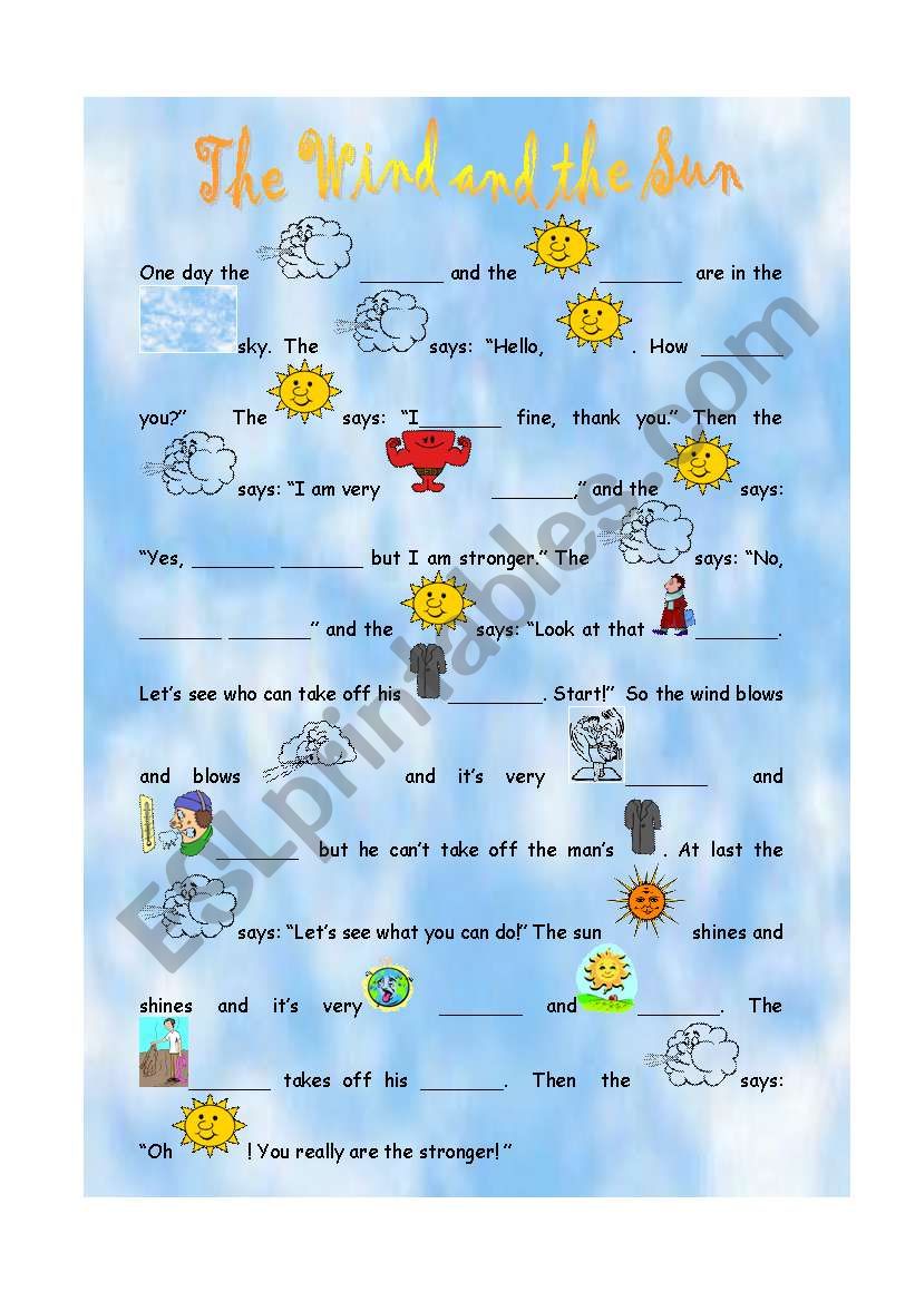 The wind and the sun worksheet
