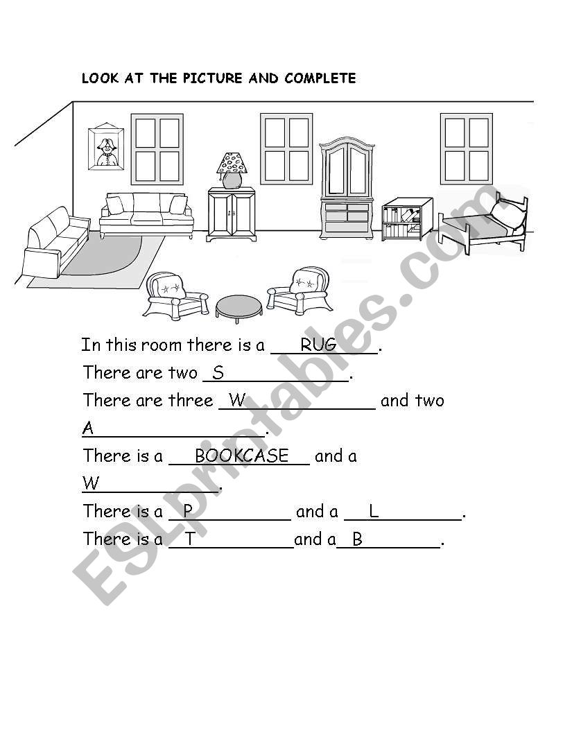 Parts of the house worksheet