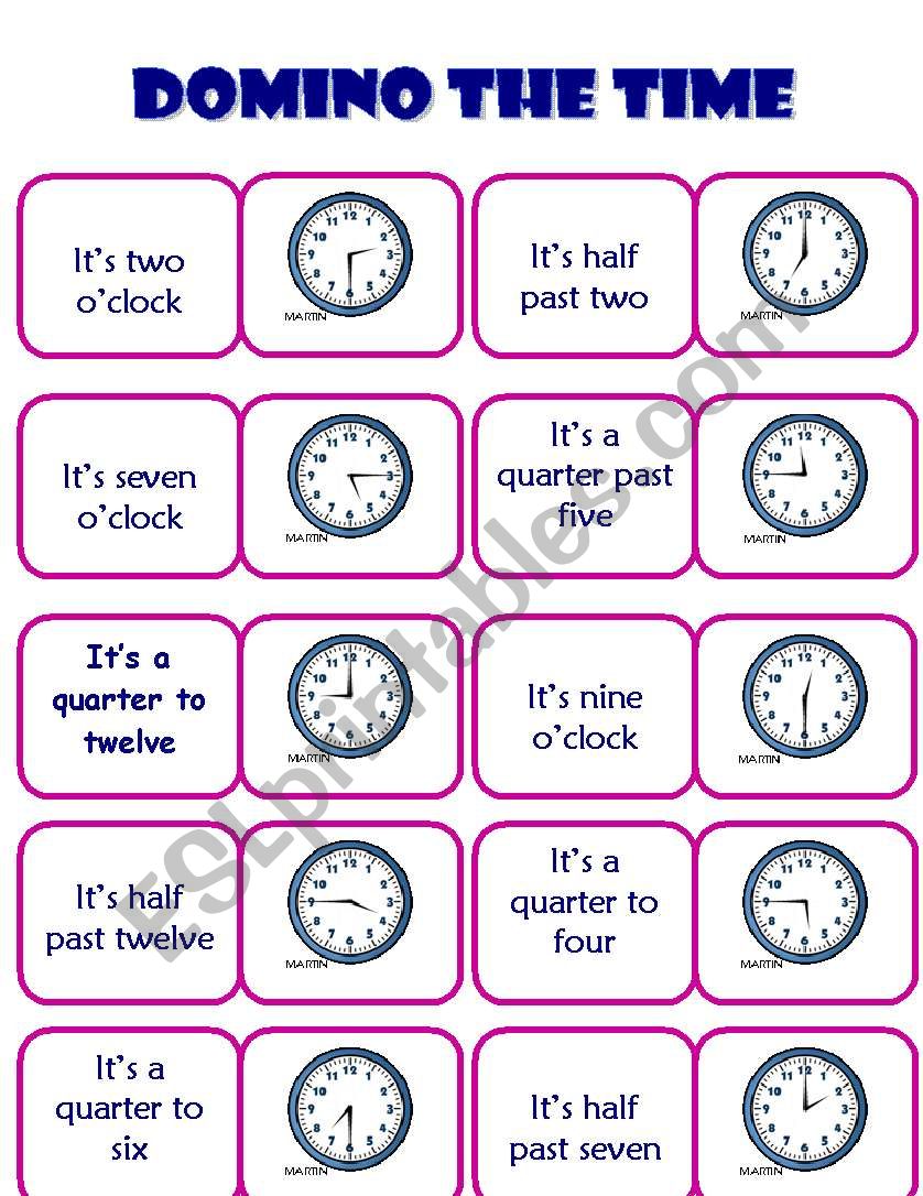 The Time Domino worksheet