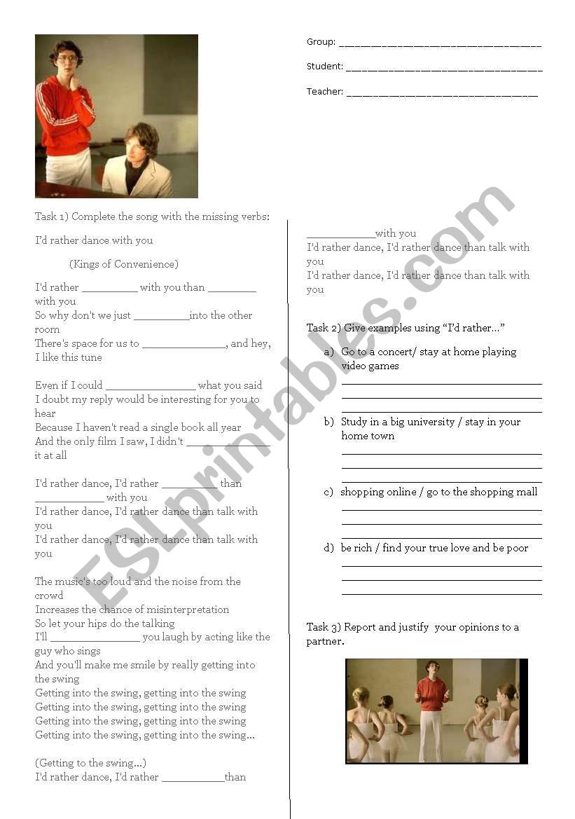 IÂ´d rather dance - kings of Convenience