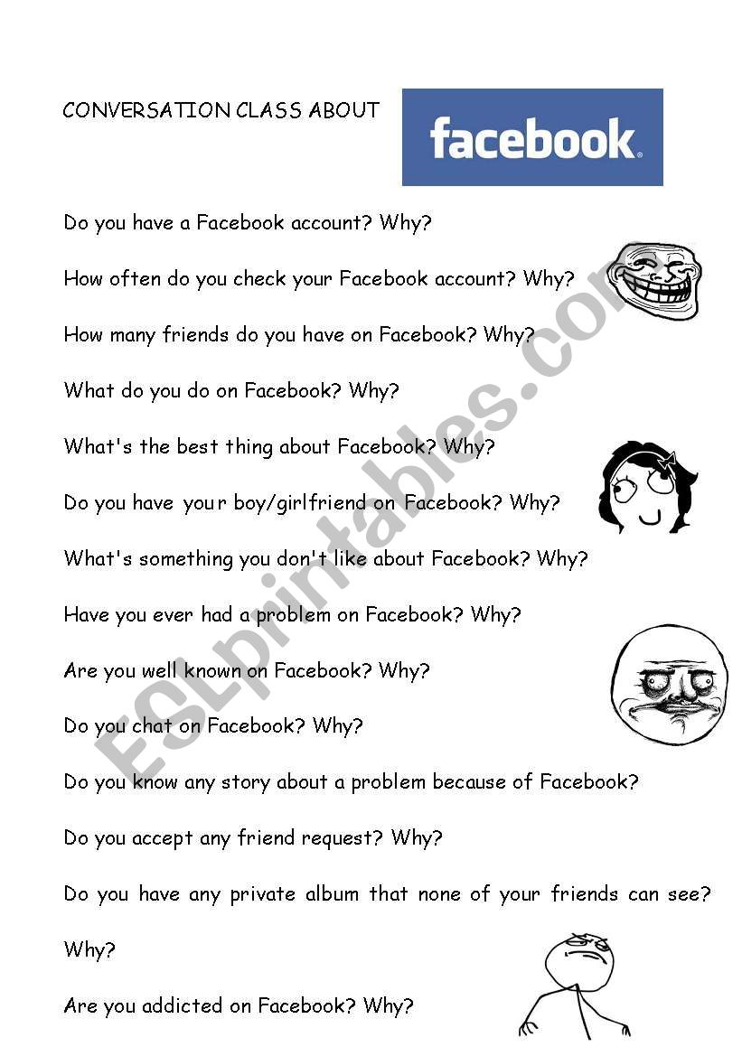 Conversation class about facebook