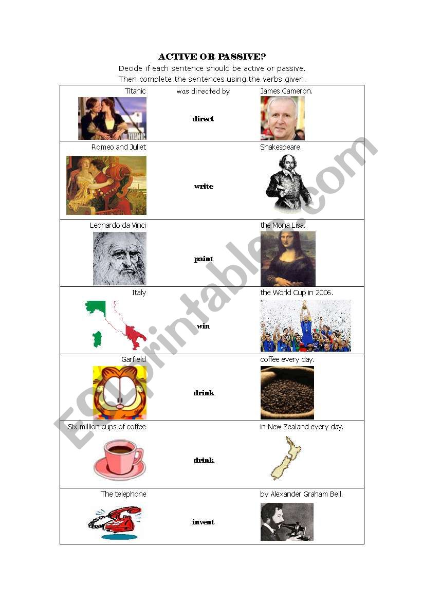 Active or passive? worksheet