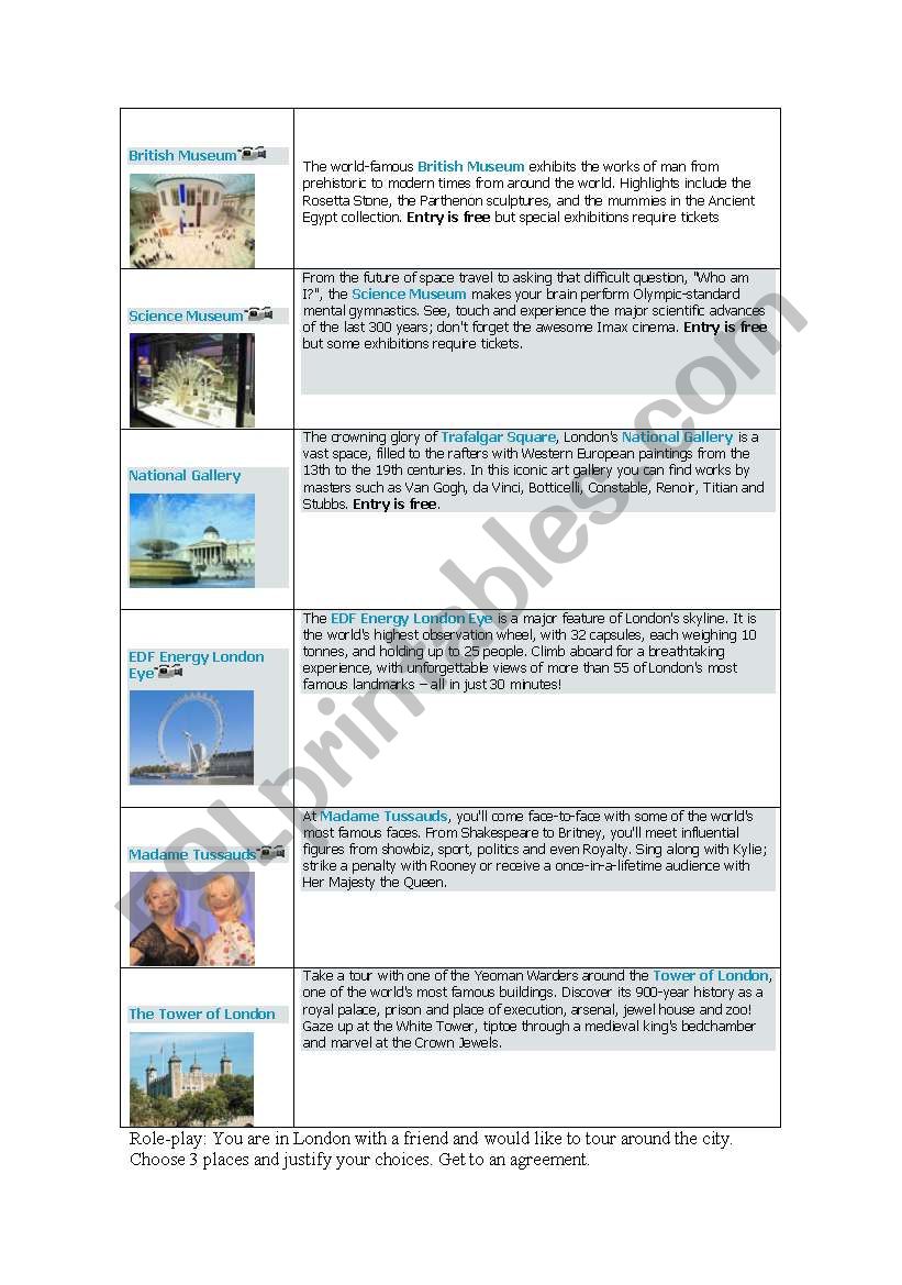 London brochure worksheet