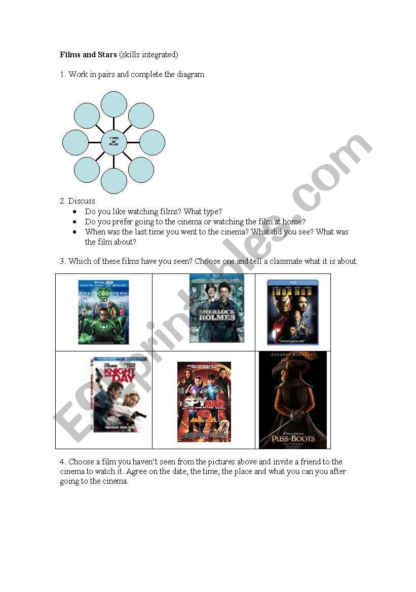 Films and Stars worksheet