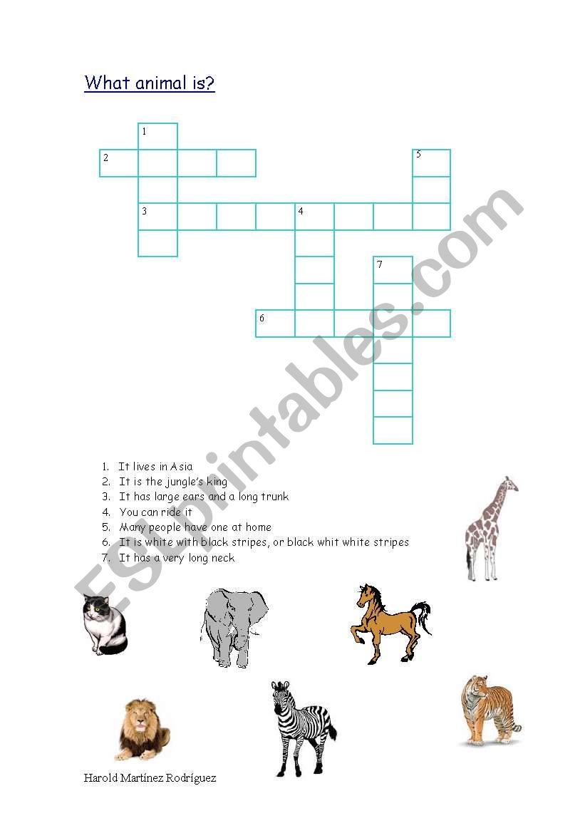 Animals puzzle worksheet