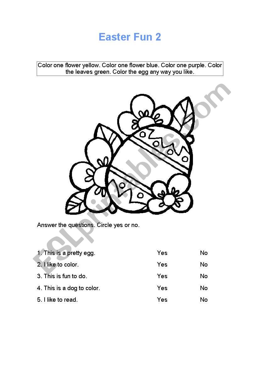 easter fun worksheet