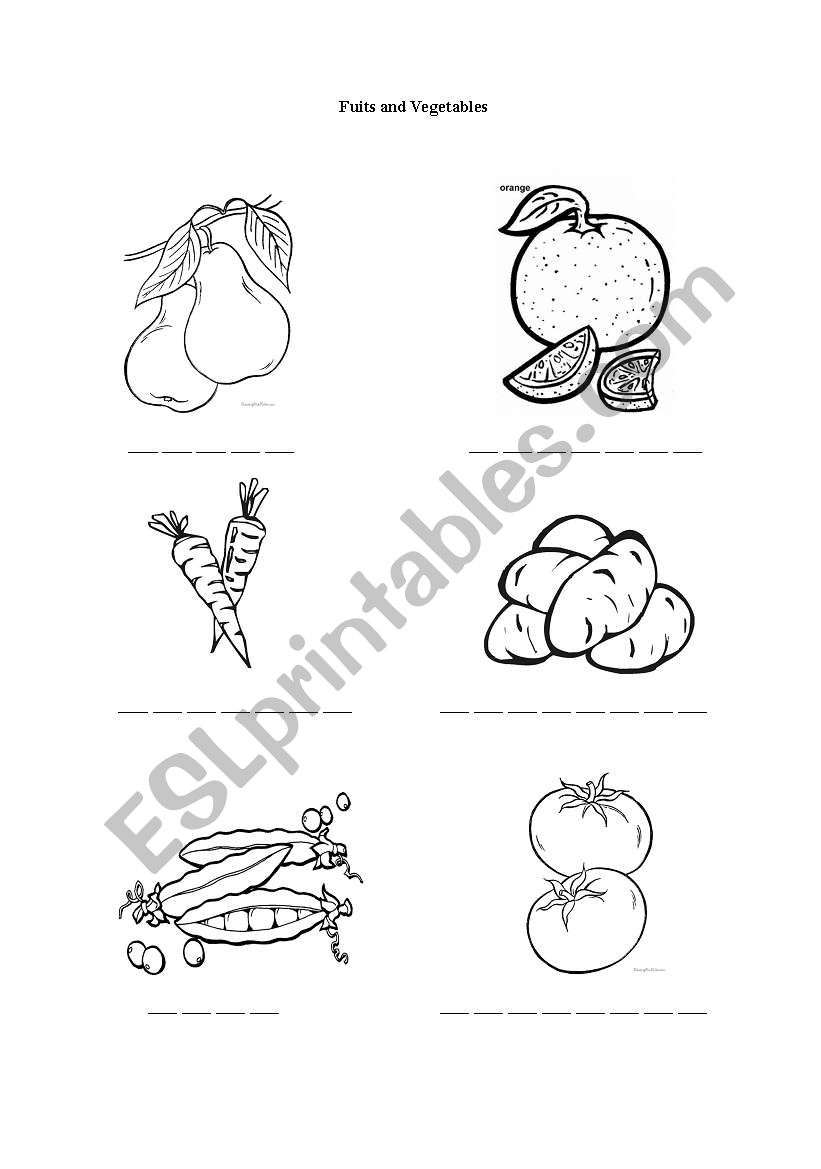 Fruits and Vegetables worksheet