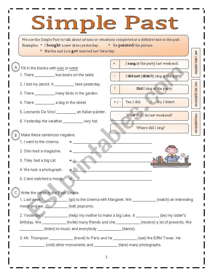 Simple Past Tense worksheet