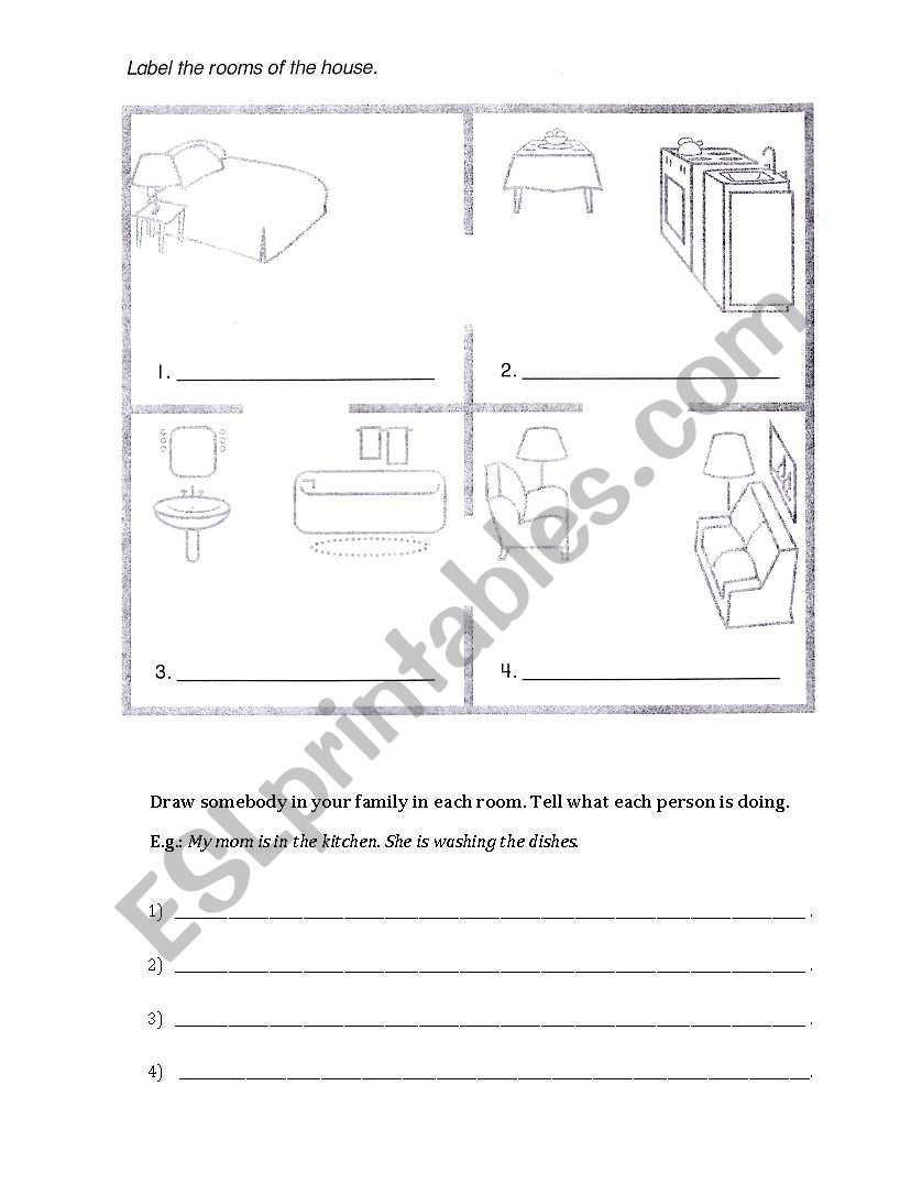 parts of a house worksheet