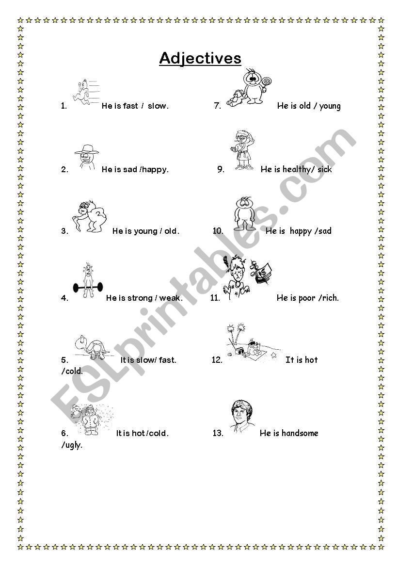 adjectives worksheet