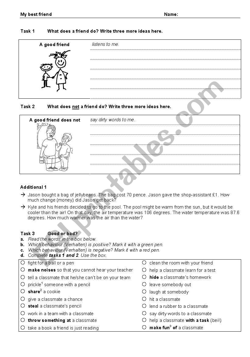 A good friend 1 worksheet