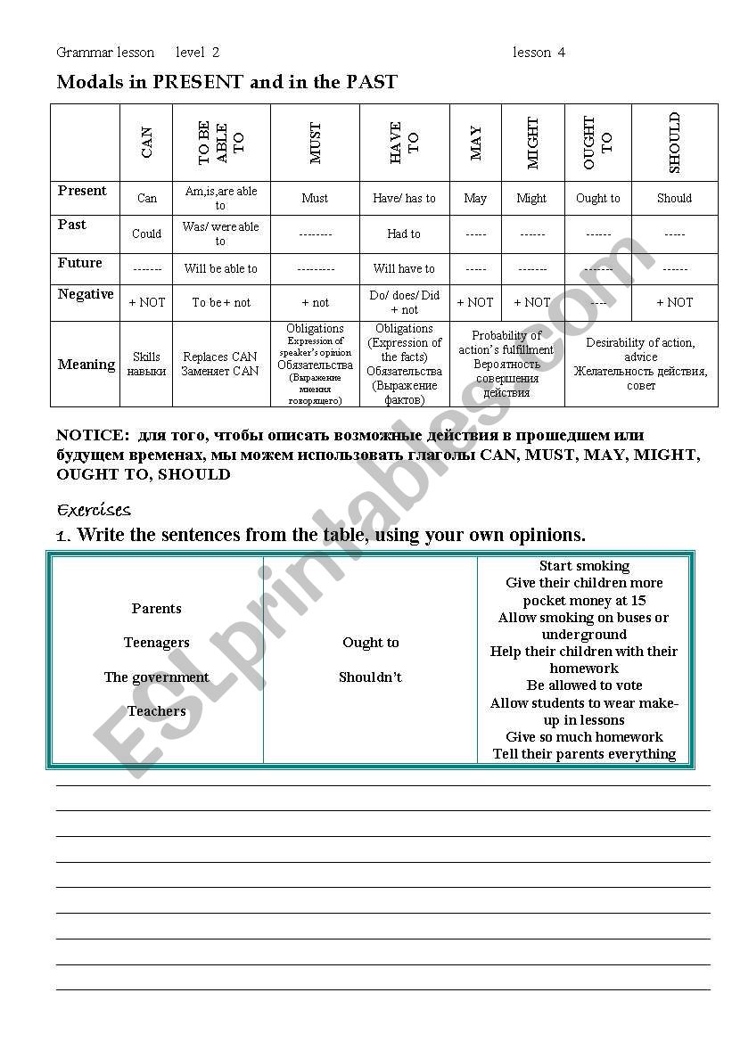 Grammar worksheet