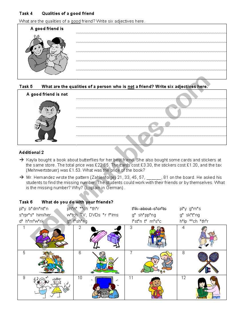 A good friend 2 worksheet