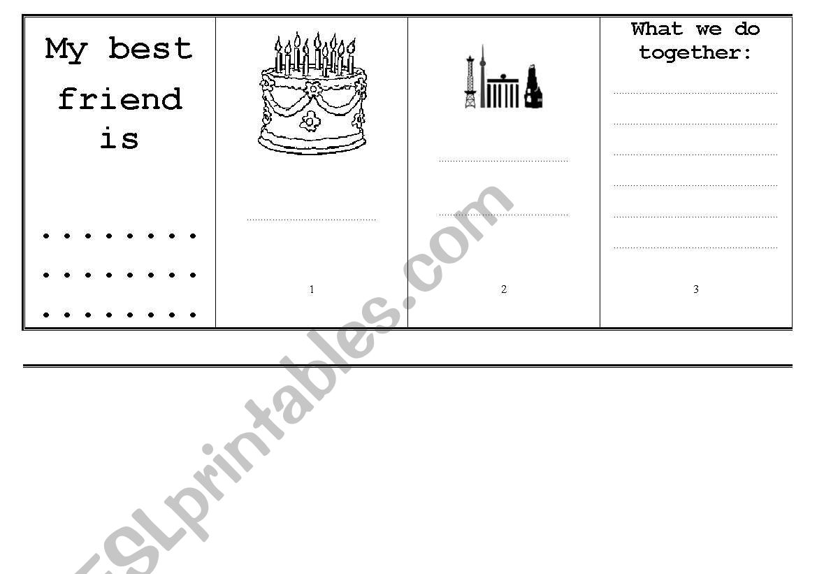 Minibook - my best friend worksheet