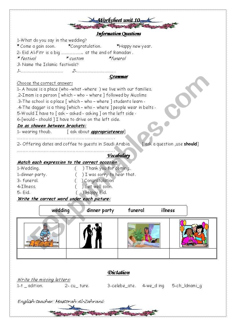 quize worksheet