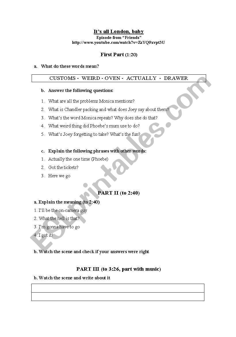 London, baby  worksheet