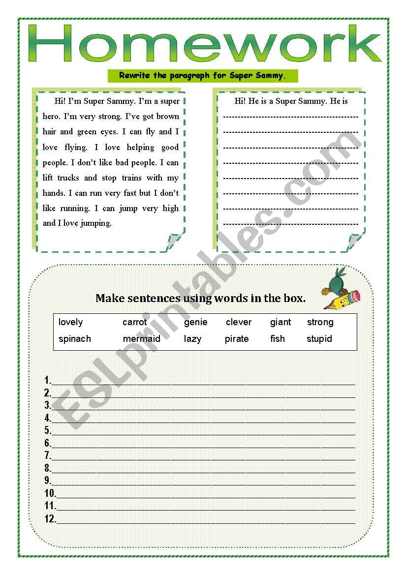 Subject Pronouns worksheet