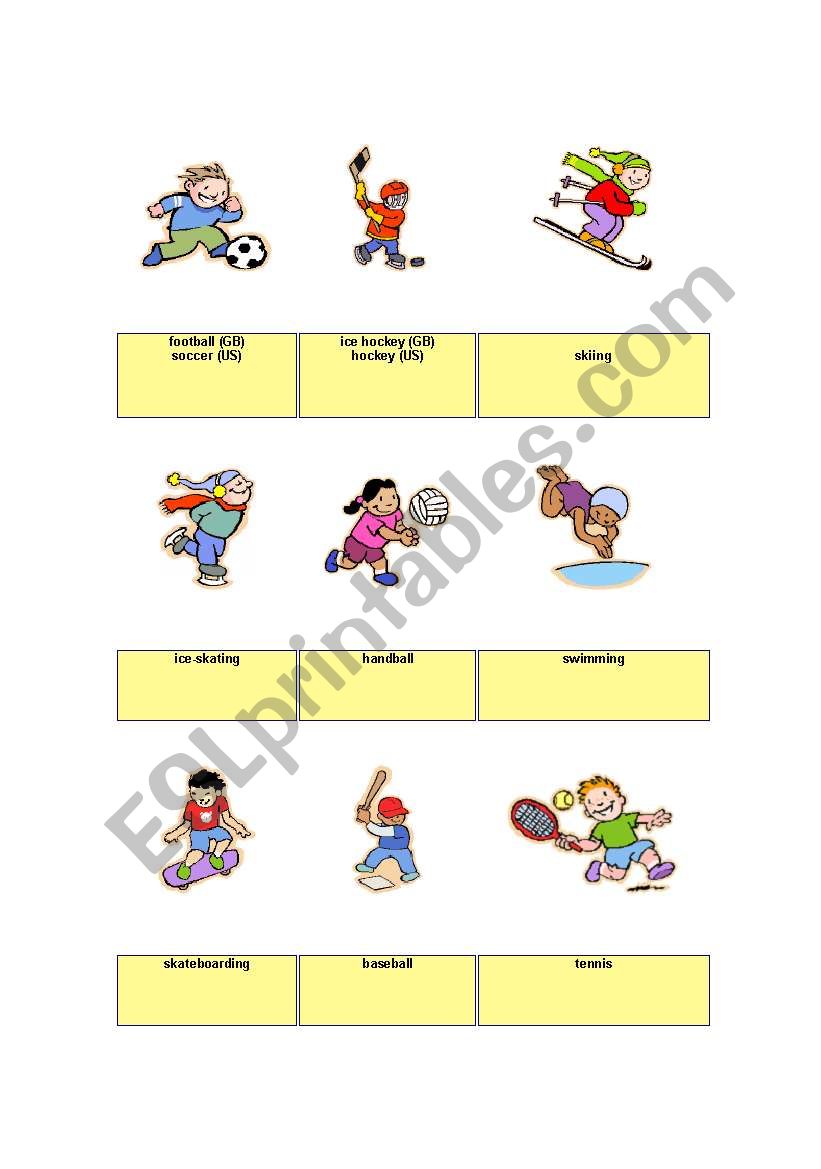 Vocaculary Sports worksheet