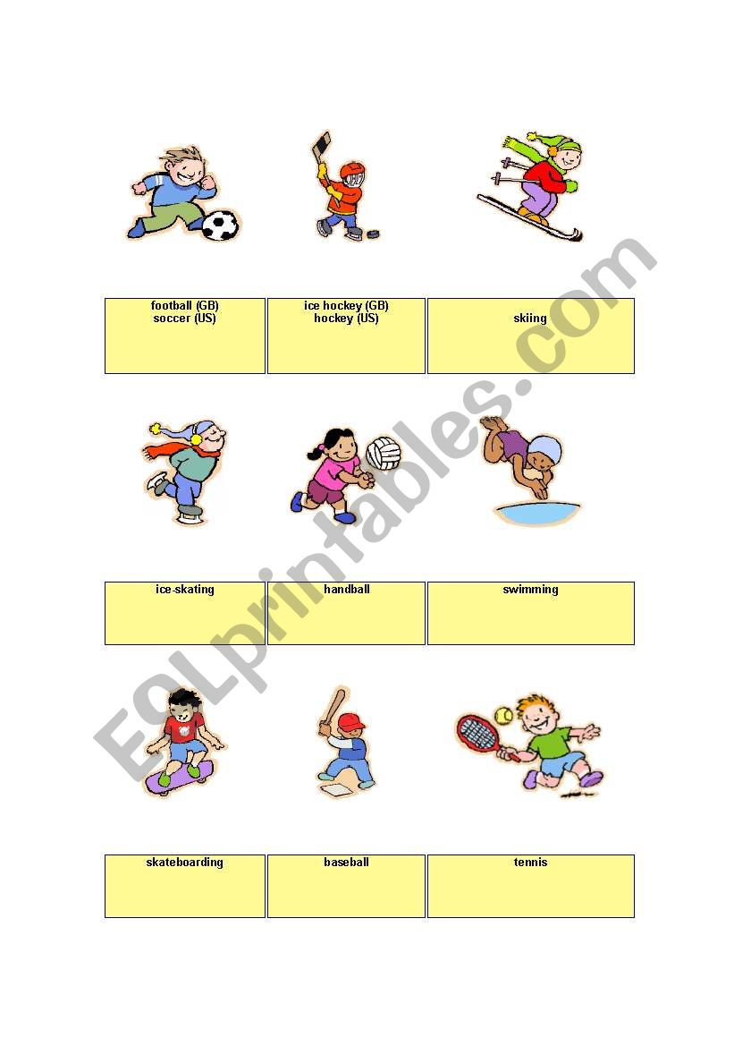 Vocaculary Sports worksheet