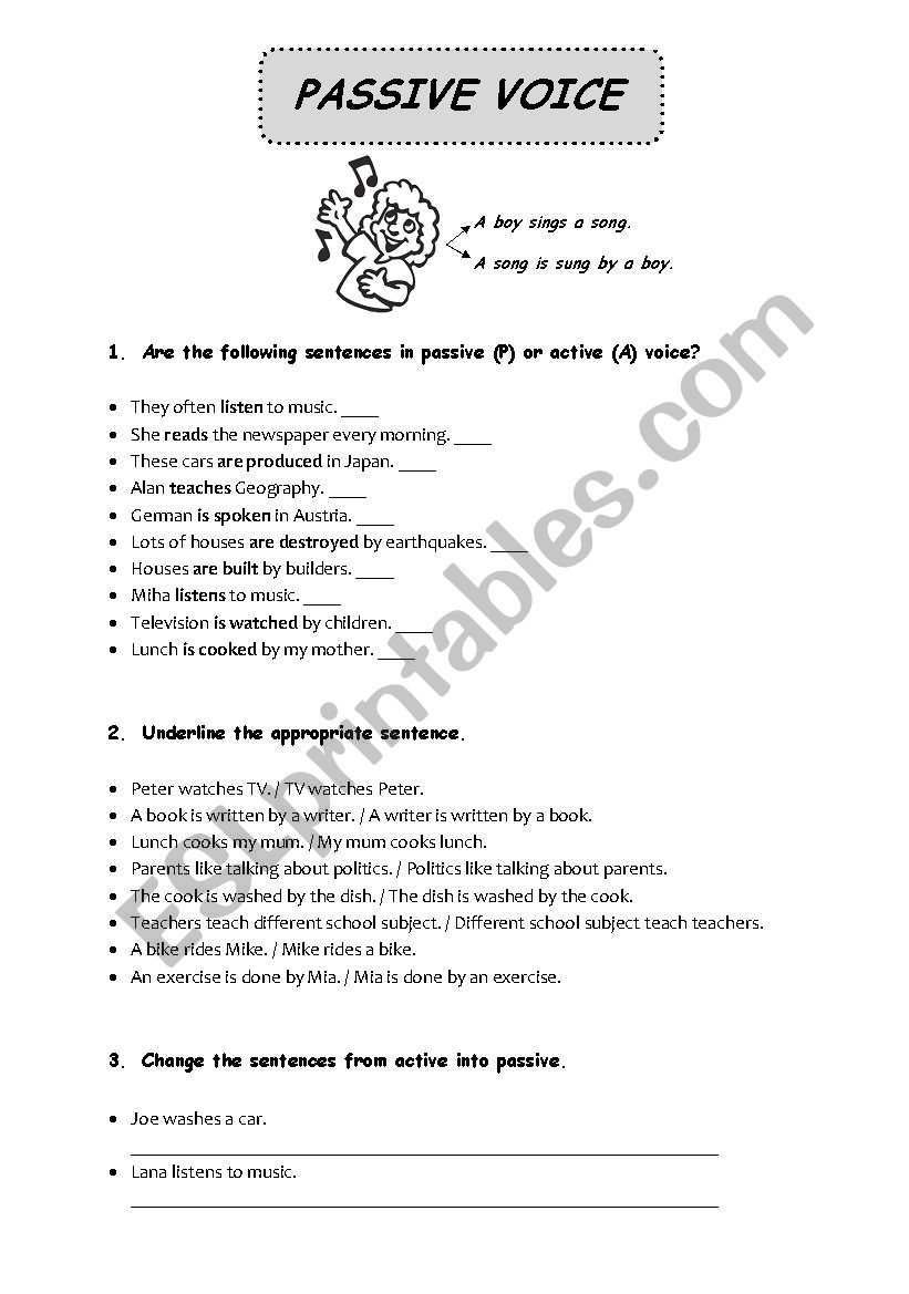 Passive voice worksheet