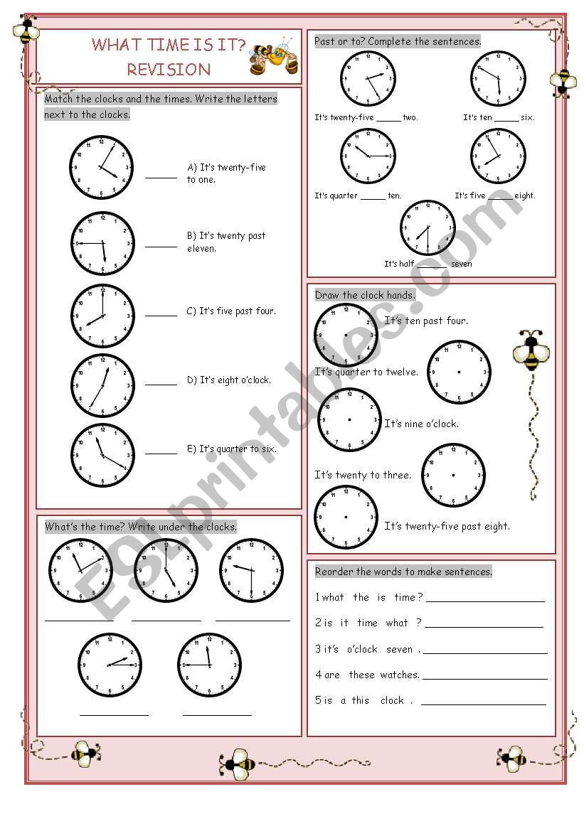 What Time Is It? (Revision) worksheet