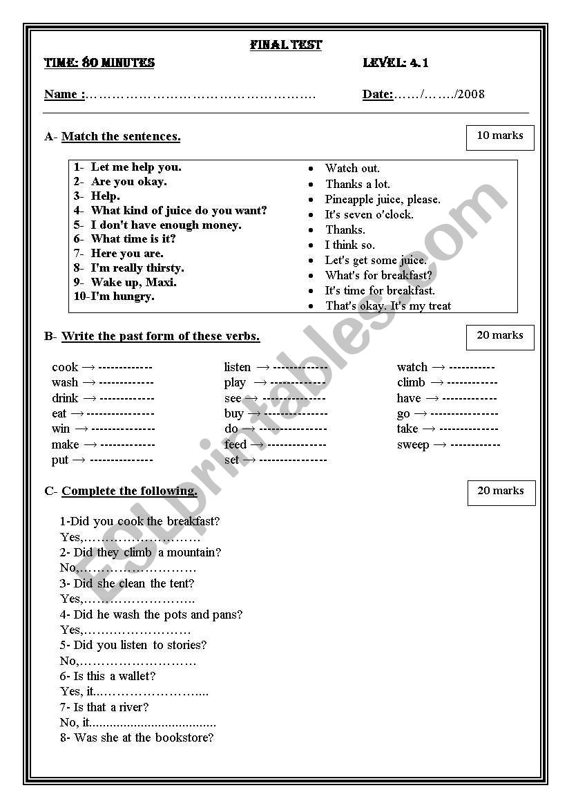 test3 worksheet