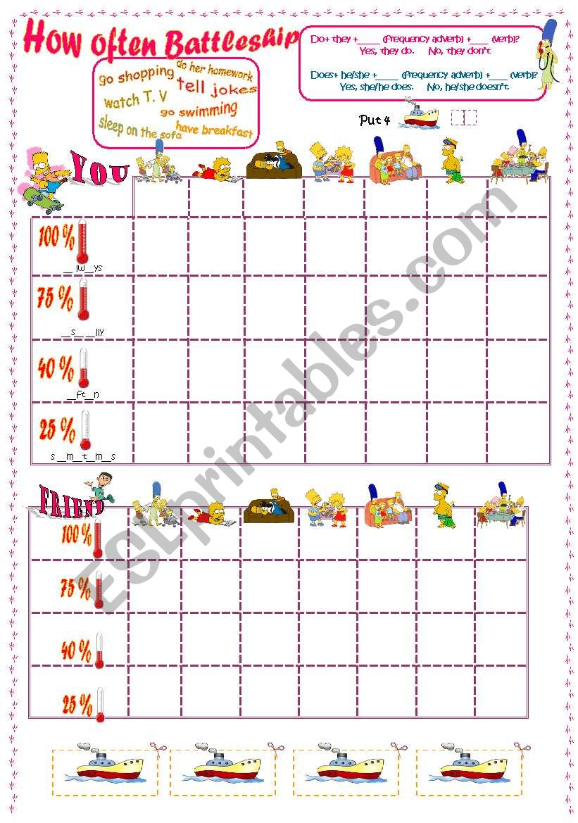 Present simple & Frequency adverbs Battleship