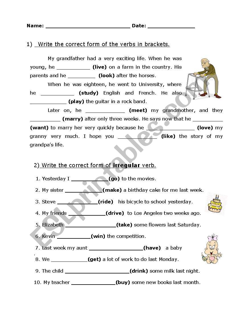 Simple past worksheet