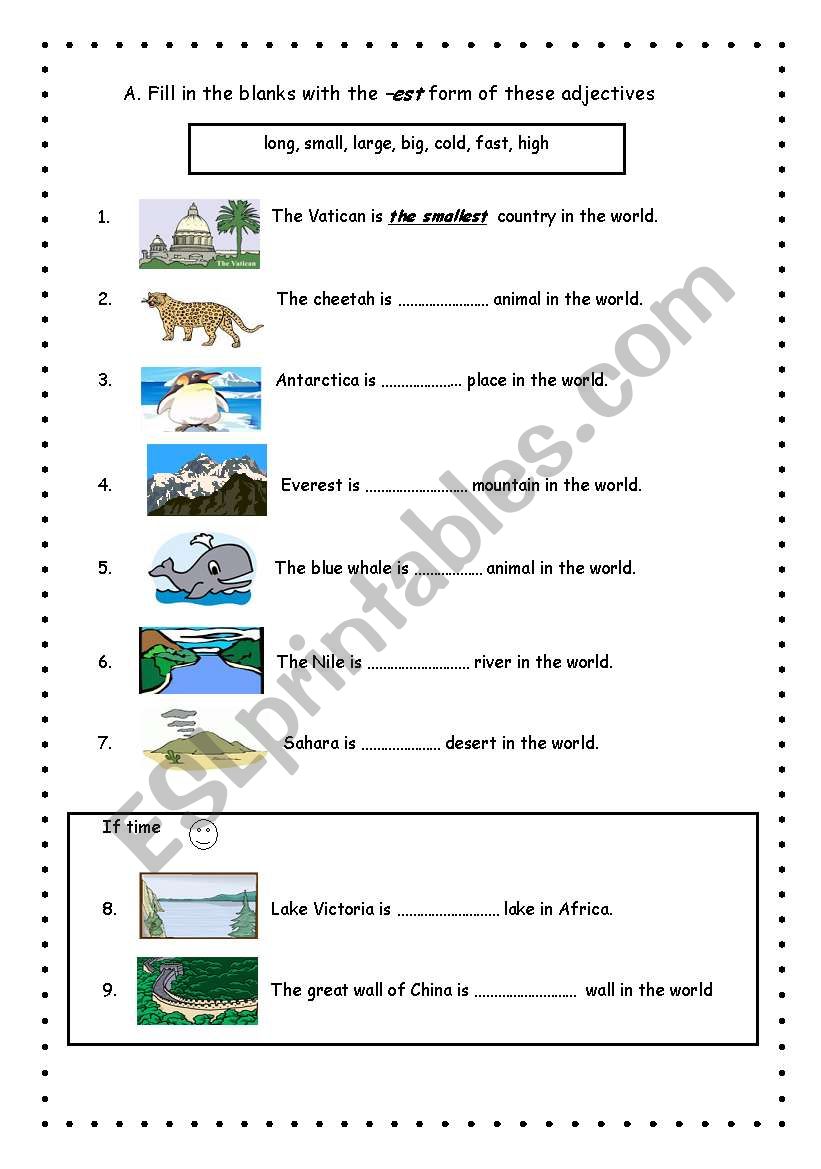 superlatives worksheet