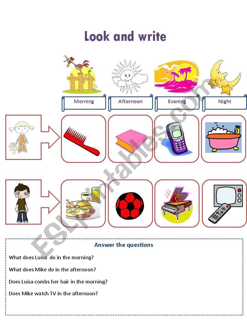 Daily Routine worksheet