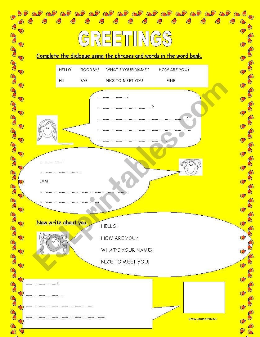 greetings worksheet