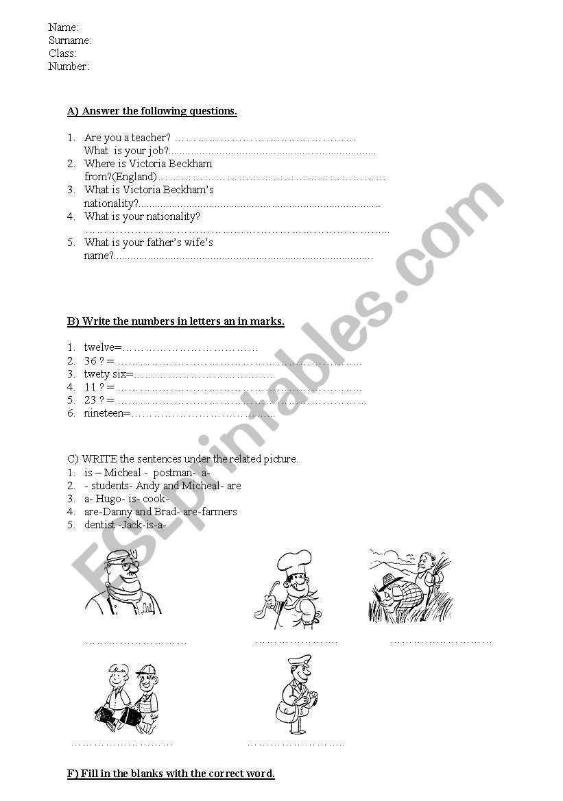 EASY QUIZ 6 worksheet