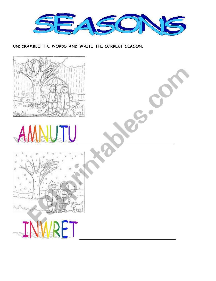 The Seasons worksheet
