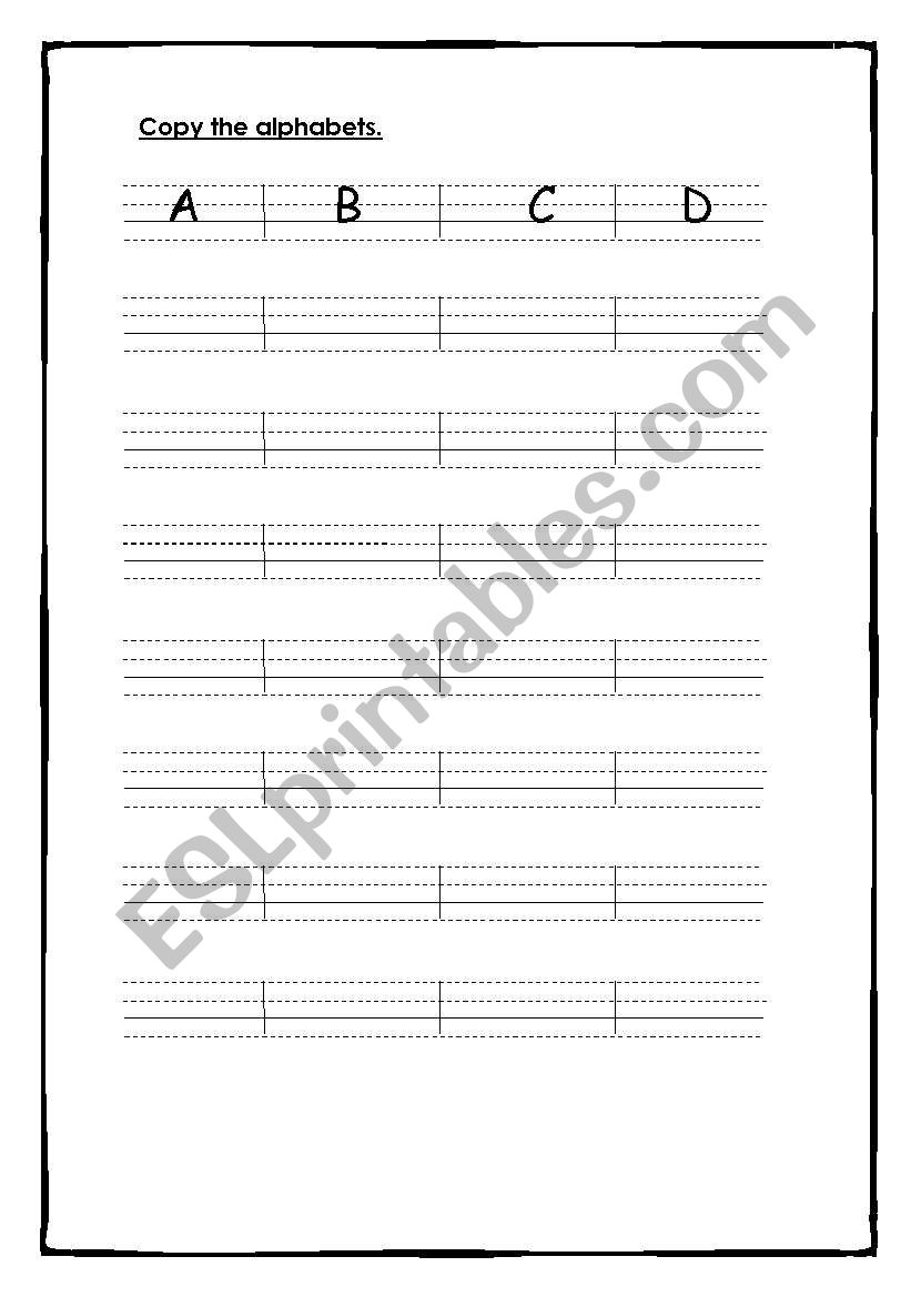 Copy Alphabets worksheet