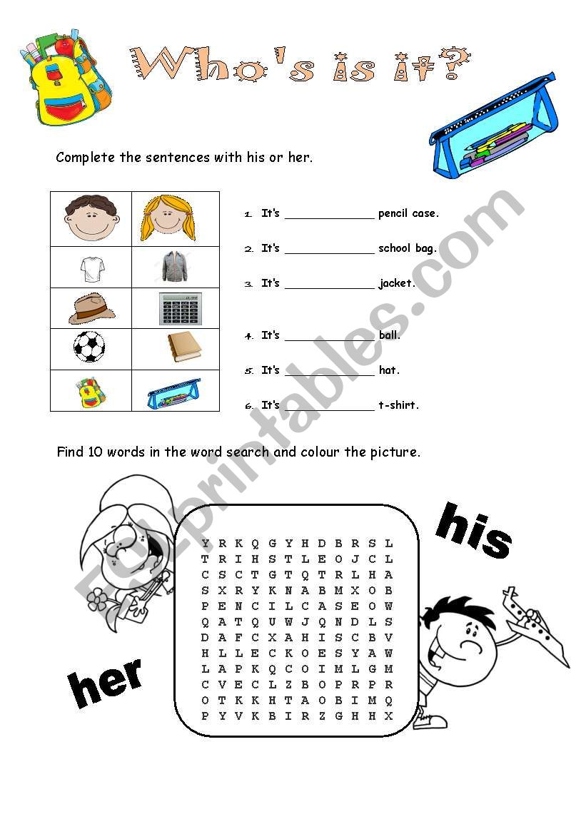 Whos is it? worksheet