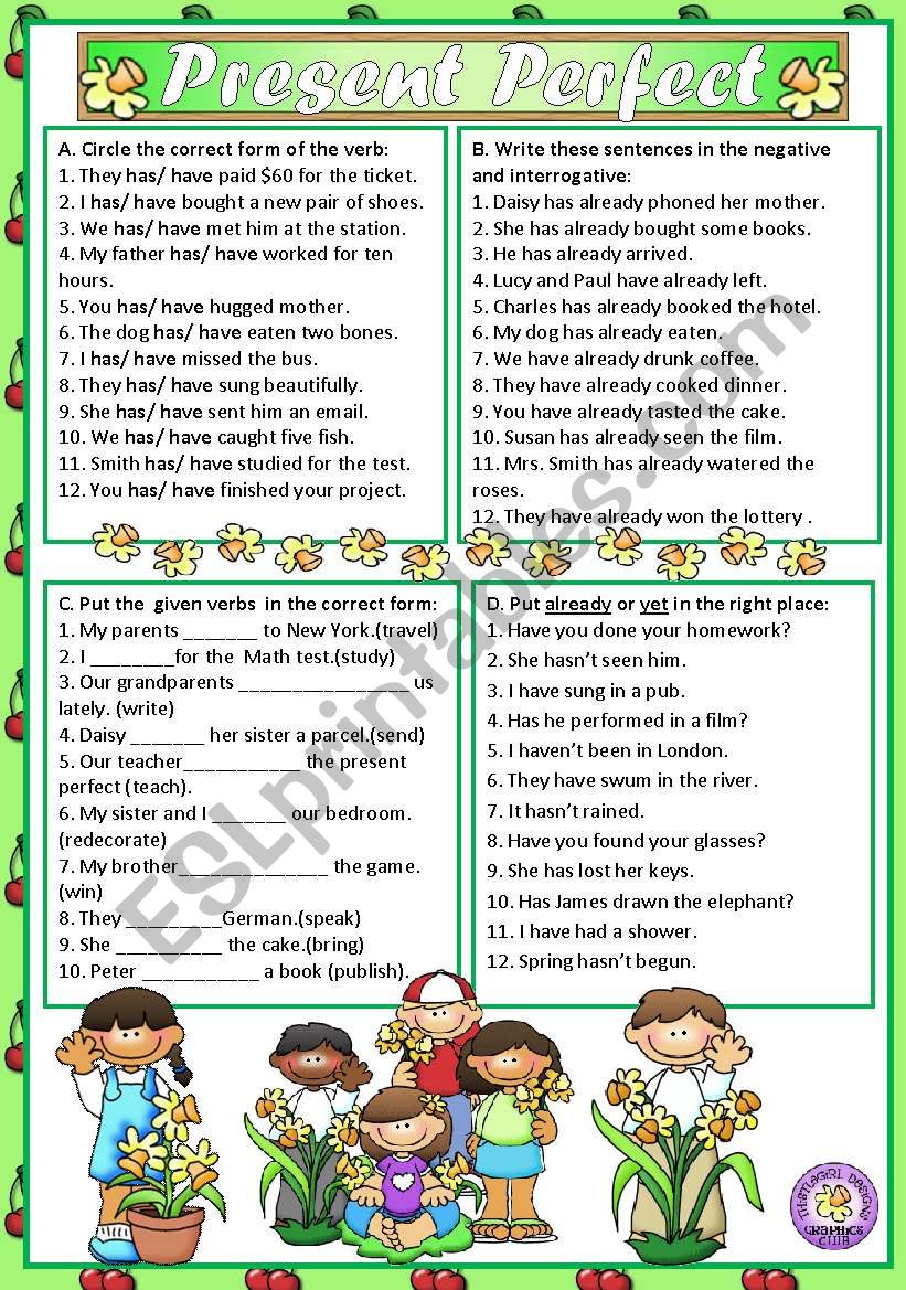 PRESENT PERFECT worksheet