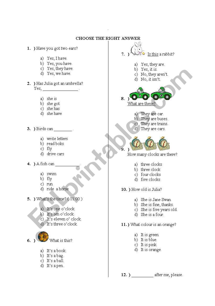 EASY TEST 3 worksheet